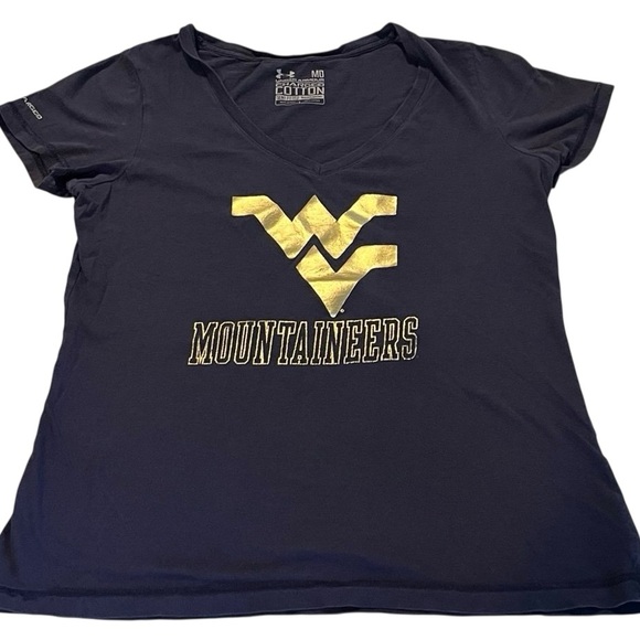 WVU Under Armour Navy Charged Cotton T-Shirt - Picture 1 of 5